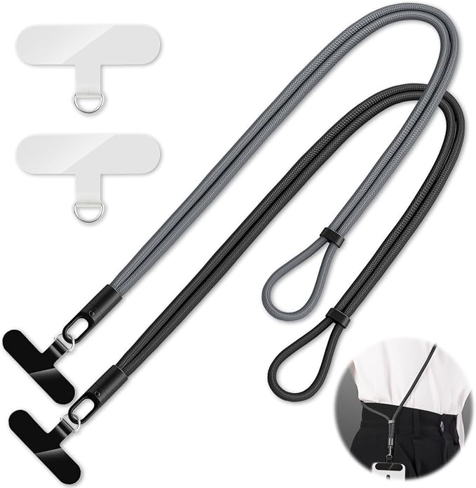 2 Pack Phone Lanyard, 2×Phone crossbody strap, 4×Tether Tabs, Universal Cell by KITANIS