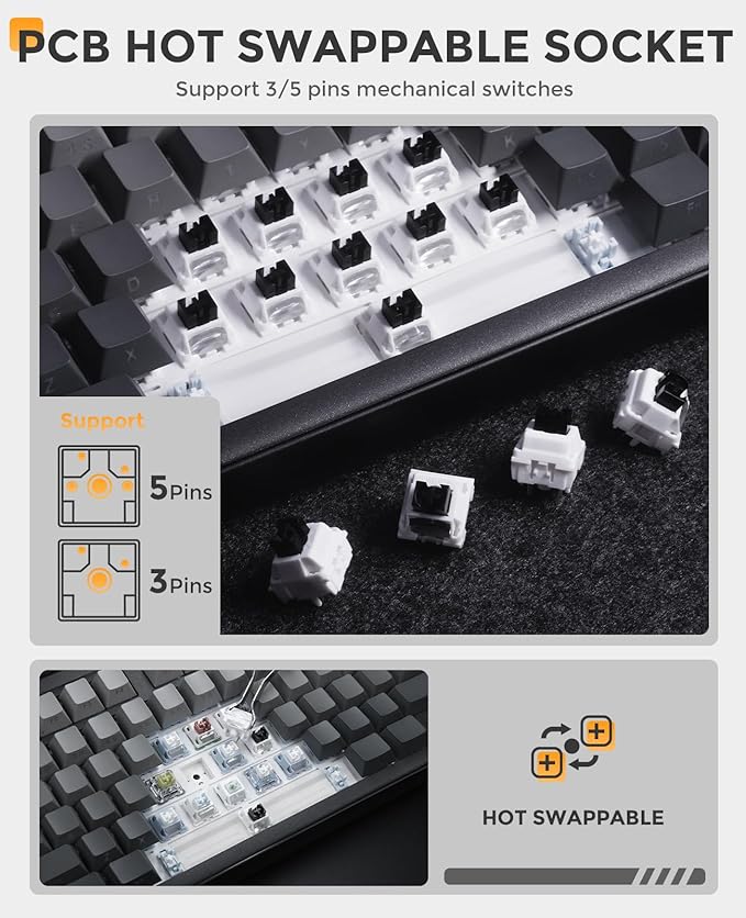 DAREU EK98PRO Wireless Mechanical Keyboard, Gasket Hot Swappable Custom - Image 4