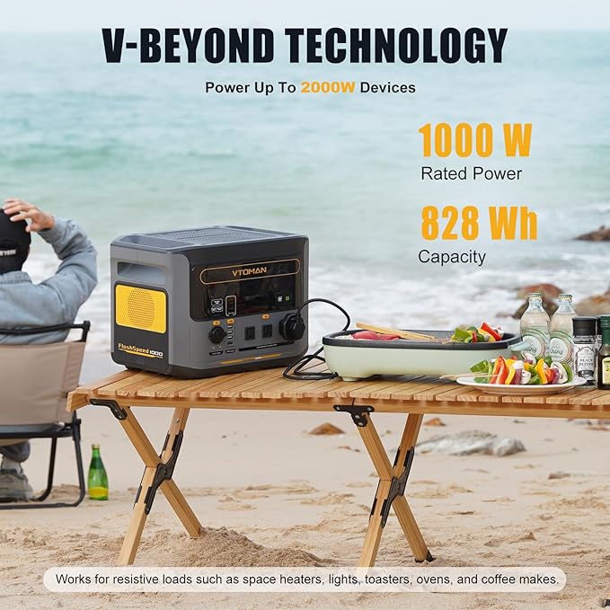 VTOMAN FlashSpeed 1000 Portable Power Station, 828Wh LiFePO4 Battery Solar - Image 4