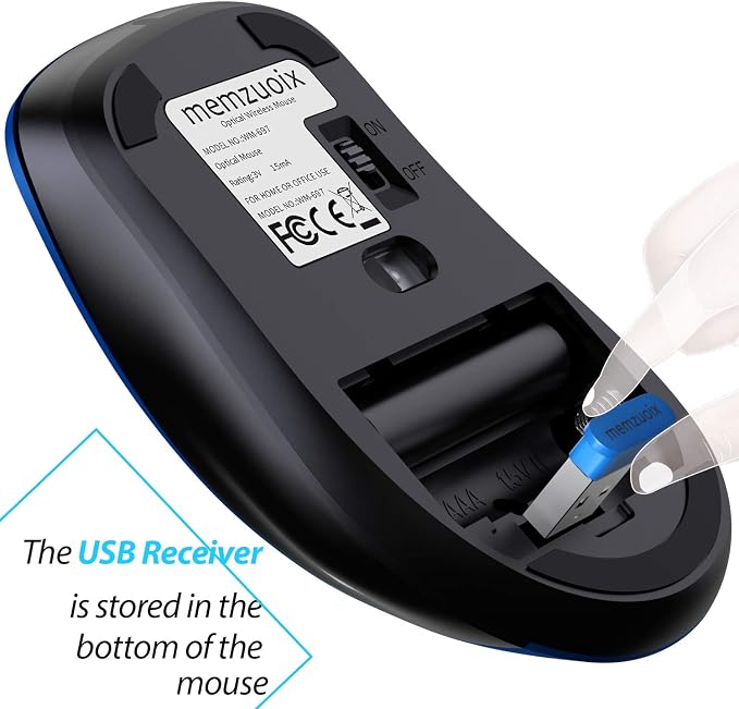 memzuoix 2.4G Portable Wireless Mouse, 1400 DPI Mobile Optical Cordless Mice - Image 5