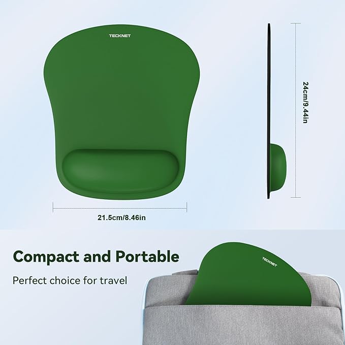 TECKNET 2 Pack Mouse Pad with Wrist Support, Ergonomic Gaming Mouse Pad Pain - Image 6