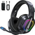 FC200 Wireless Gaming Headset for PS5, PS4-2.4GHz USB Foldable Headphones by FachixyUS
