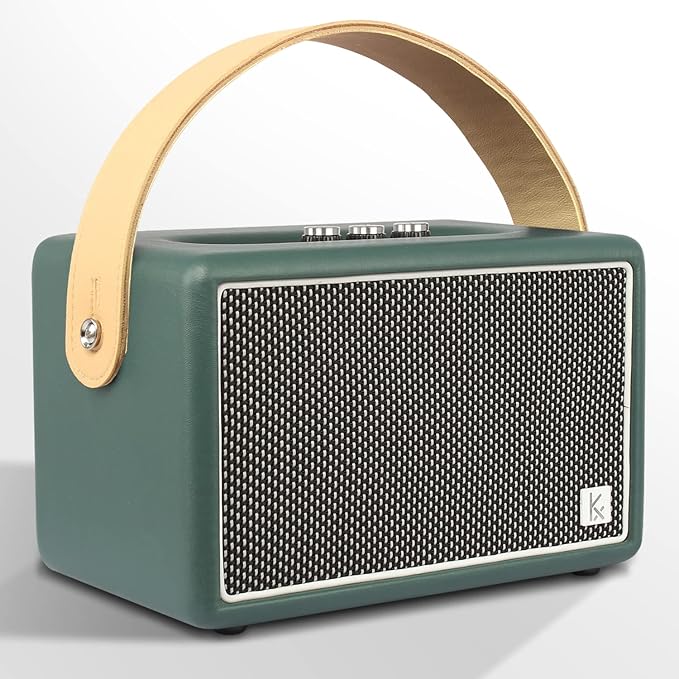 Vintage Bluetooth Speaker, KONEX 40W Leather Portable Wireless Speaker by Konex+audio
