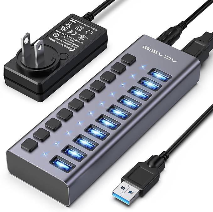 ACASIS Powered USB Hub, 10 Ports USB 3.1 Hub by ACASIS