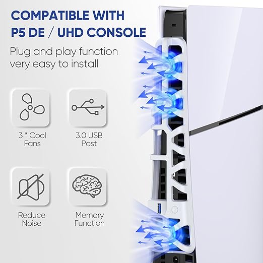 PS5 Slim Cooling Fan with Adjustable Speed - Image 4