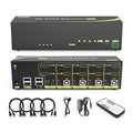 eKL HDMI KVM Switch 4 in 2 Out Dual Monitor Extended Display 4K@60Hz 4:4:4 by EKL