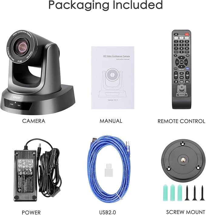 10X PTZ Conference Webcam with 3G-SDI/HDMI/USB Output, 1080P PTZ Live Streaming - Image 7