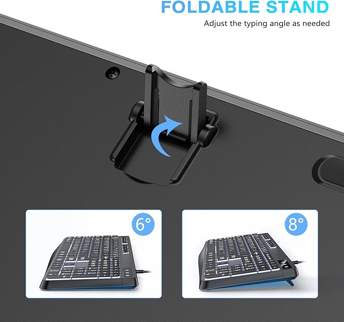 OMOTON Large Print Backlit Keyboard - Image 5