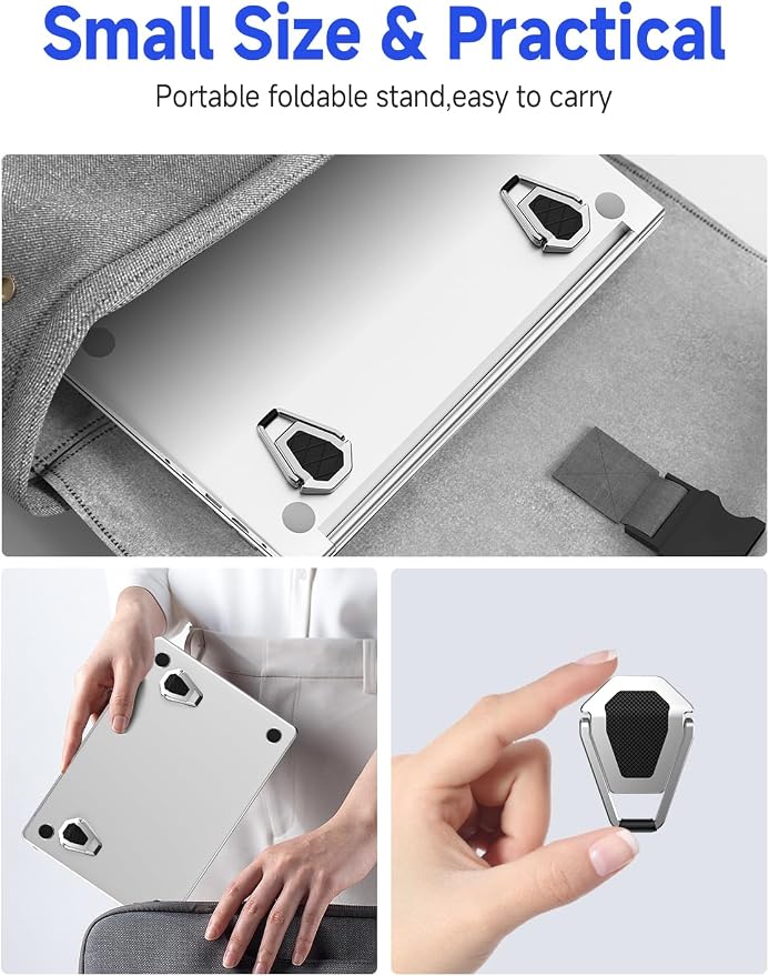 Portable Laptop Stand, Mini Aluminum Keyboard Riser, Foldable Cooling Pad - Image 4