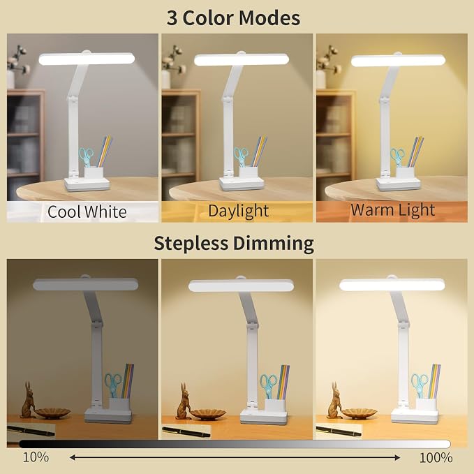 Cordless Desk Table Lamp Reading Light Rechargeable Battery 4000mah, Tall & - Image 5