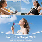 Handheld Portable Fan with Ice Cooler: 100-Speed 5500mAh Rechargeable Handheld - Image 7