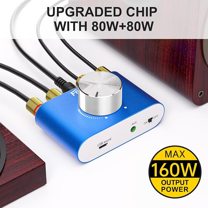 Facmogu F900S 160W Mini Bluetooth 5.0 Power Amplifier, 2 Channel 80Wx2 Stereo - Image 4