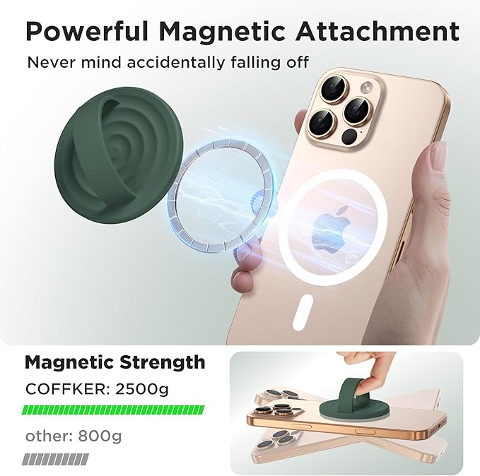 Magnetic Phone Ring Grip Holder, Silicone Finger Loop Grip, Compatible - Image 3