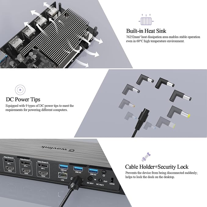 WAVLINK DisplayLink Laptop Docking Station - Image 8