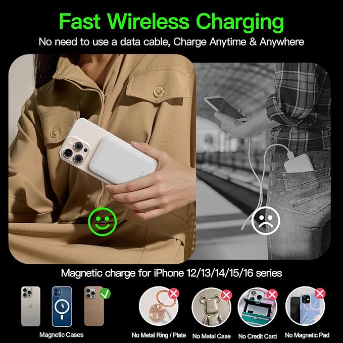 2025 Magnetic 15W Power Bank for iPhone, 5000mAh Magsafe Battery Pack - Image 5