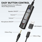 Wantek Headset with Microphone for PC Wired Headphones - Image 4