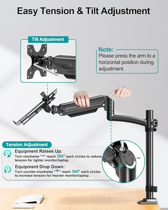 MOUNT PRO Laptop Arm Desk Mount, Single Monitor Stand - Image 9
