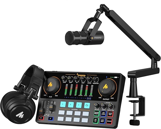 MAONO Podcast Equipment Bundle: Audio Interface mixer by MAONO