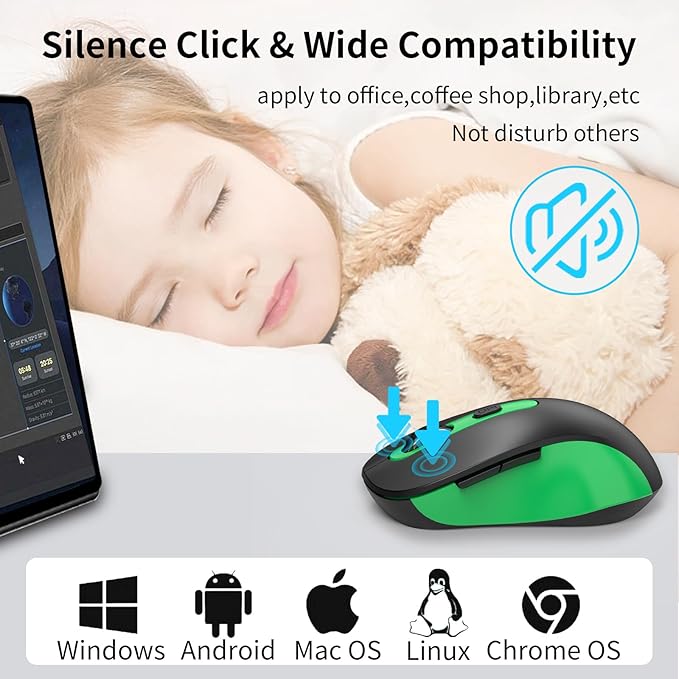 Wireless Mouse for Laptop, Chromebook, Silent Wireless Mouse - Image 3