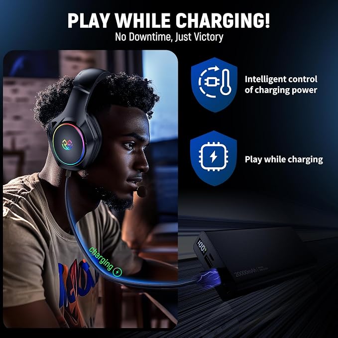 Wireless Gaming Headsets for Ps5 Ps4 PC, 2.4GHz USB & Type-C Gaming Headphones - Image 7