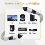 Optical Audio Cable 25 FT, Digital Audio Cable, Toslink Fiber Optic Cord - Image 5