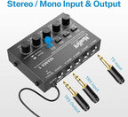 Moukey Mini Audio Mixer, DC 5V, 4 Stereo Ultra, Low Noise 4 Channel Line Mixer - Image 2