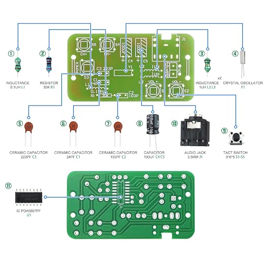 Soldering Practice Kit DIY Stereo Radio Plug-in Circuit Kit Learn Soldering Kit - Image 3
