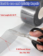 wohohoho Window Screen Repair Tape, 4 in X 40 FT Grey Screen Patch Repair Kit - Image 4