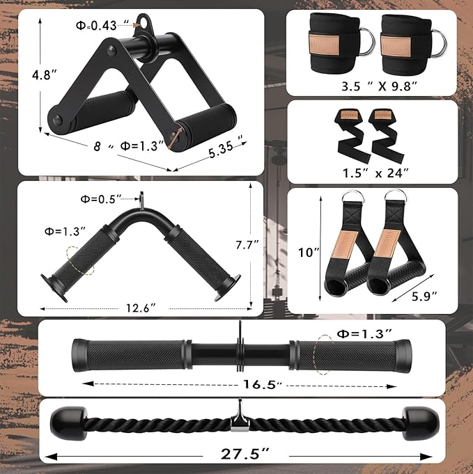 Cable Machine Attachment，LAT Pulldown Attachments Upgraded 1.3 Inch Comfort - Image 2