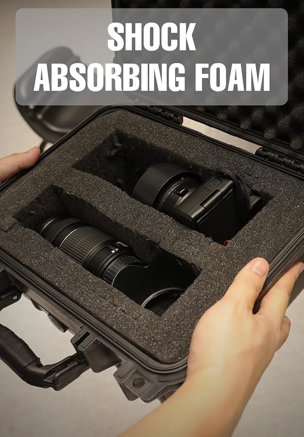 14x 11.5x 6.5 Inch Hard Case, Portable Weather Waterproof Protective Camera Case - Image 5