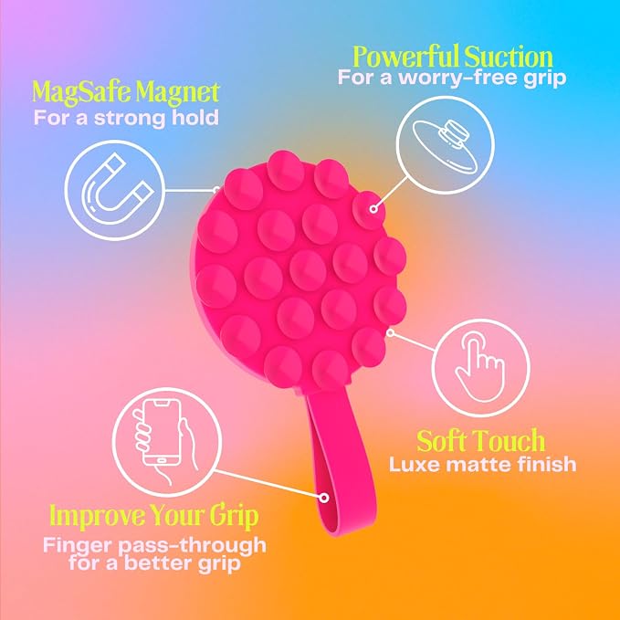 FELONY CASE - Neon Pink Magnetic Suction Cup Phone Mount and Grip – Strong - Image 4