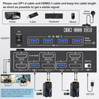 KVM Switch 2 Monitors 2 Computers 8K@60Hz/4K@144Hz, HDMI Displayport KVM - Image 2