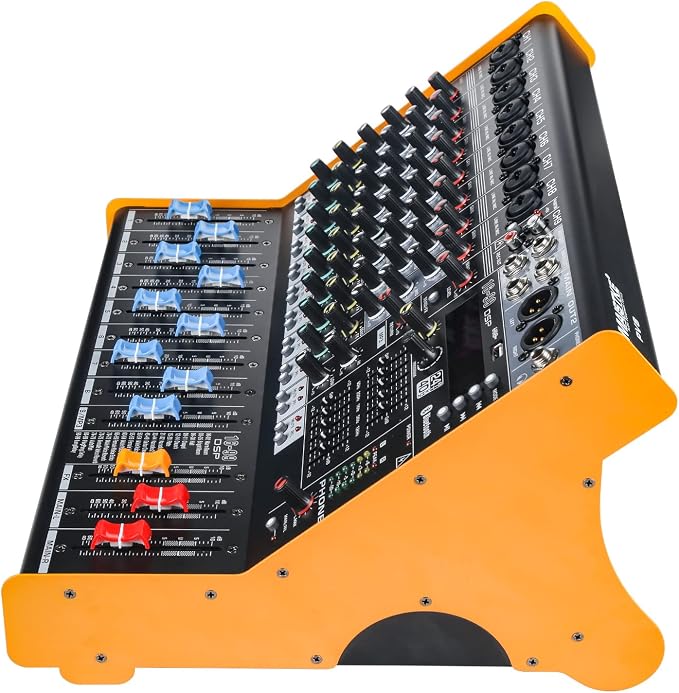 Mixers Audio 9 Channel Mixer, Dj Mixer Board Mixer Audio Bluetooth MP3 Mixer - Image 4