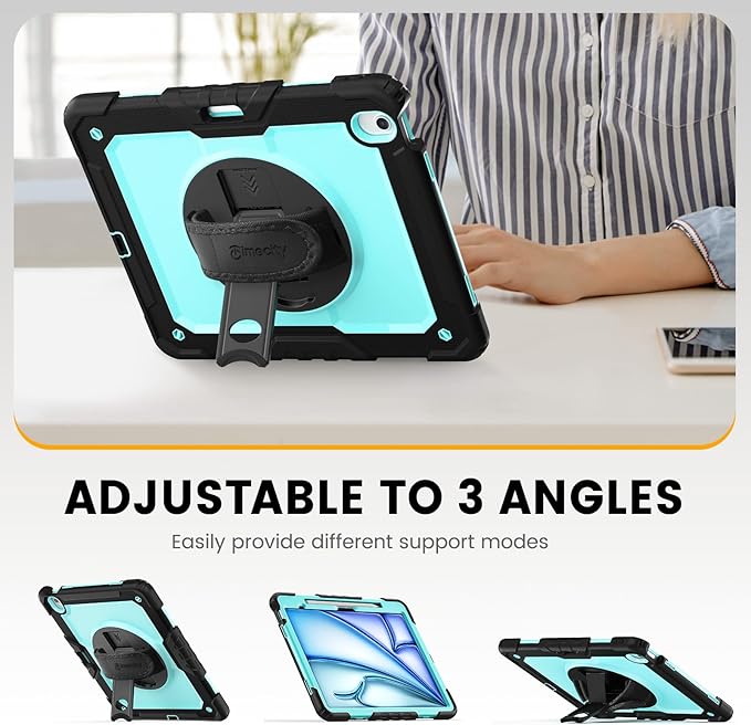 timecity for iPad Air 13 Inch Case M3 2025/ M2 2024, 360° Rotating Stand - Image 4