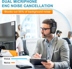 Bluetooth Headset, 60hrs Noise Canceling V5.2 Over Head Headphones, Single Ear - Image 2