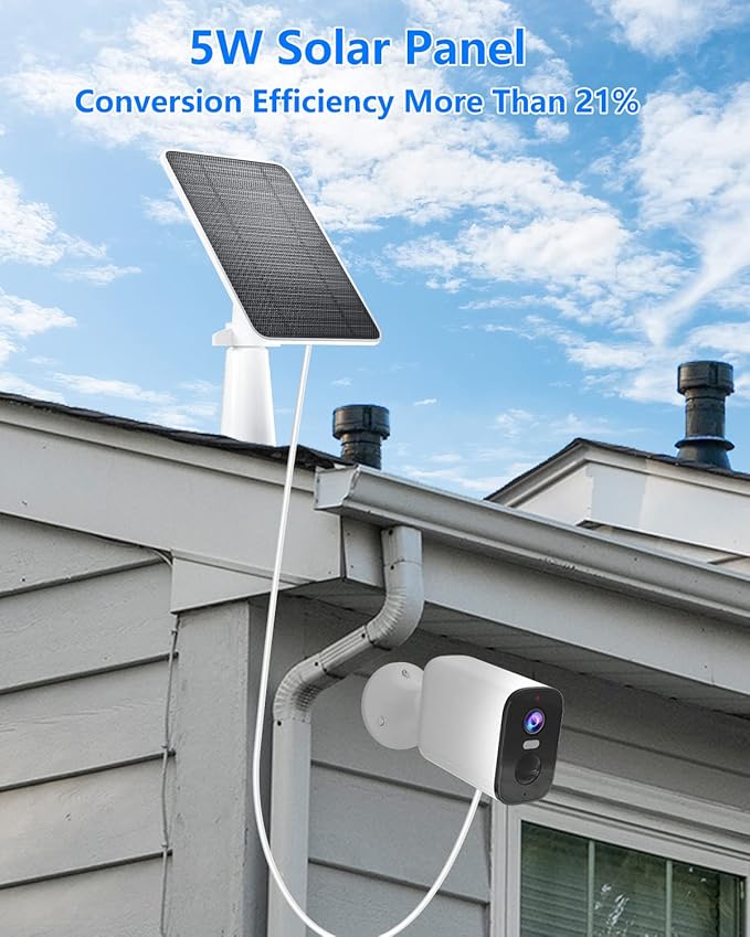 Solar Panel for Security Camera, 5W USB Solar Panel for DC 5V Security Camera - Image 5