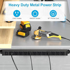 HHSOET 360° Rotating 12 Outlet Mountable Power Strip, Metal Gaming Table - Image 3