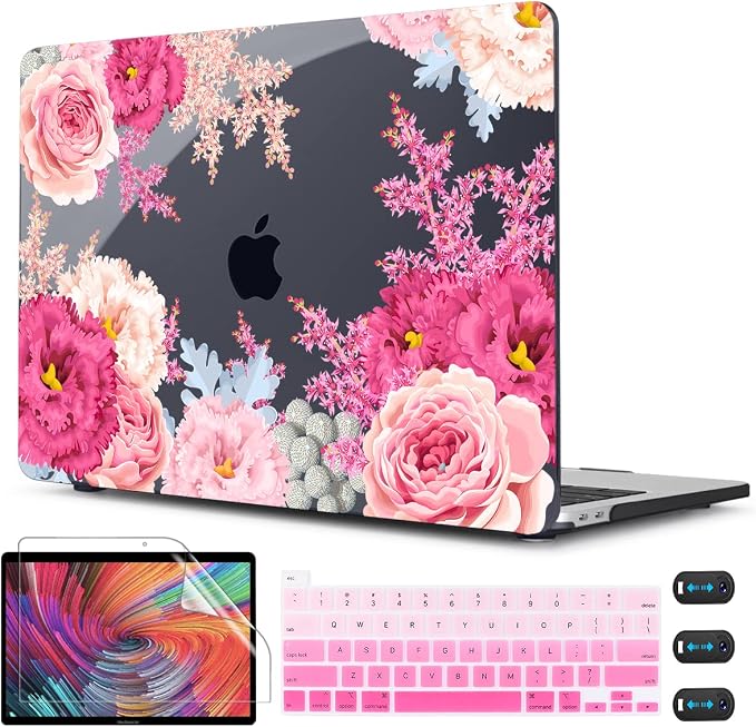 CISSOOK Floral Case Cover for MacBook Pro 13 Inch 2025-2020 Release A2338 A2289 by CISSOOK