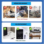 TuTuYa 6PCS Desk Grommet, Desk Cable Grommet 80mm Black Desk Cable Hole Covers - Image 9