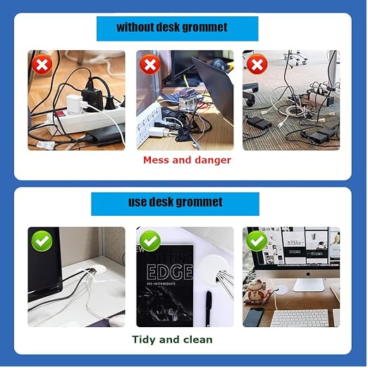 TuTuYa 10PCS Desk Grommet, Desk Grommet 1-3/8 Inch Desk Cable Grommet Desk - Image 8