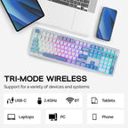 EPOMAKER TH108 Full Size Mechanical Keyboard, Wireless Gaming Keyboard - Image 4