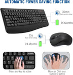 Wireless Keyboard and Mouse Combo, EDJO 2.4G Full-Sized Ergonomic Computer - Image 2