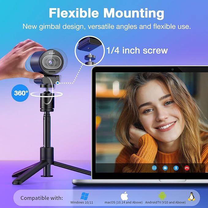 EMEET S600 4K Webcam with Tripod - Image 2