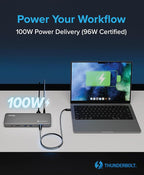 Plugable Thunderbolt 4 Dock for M4 MacBook Air & Pro: 100W Charging Driverless - Image 5