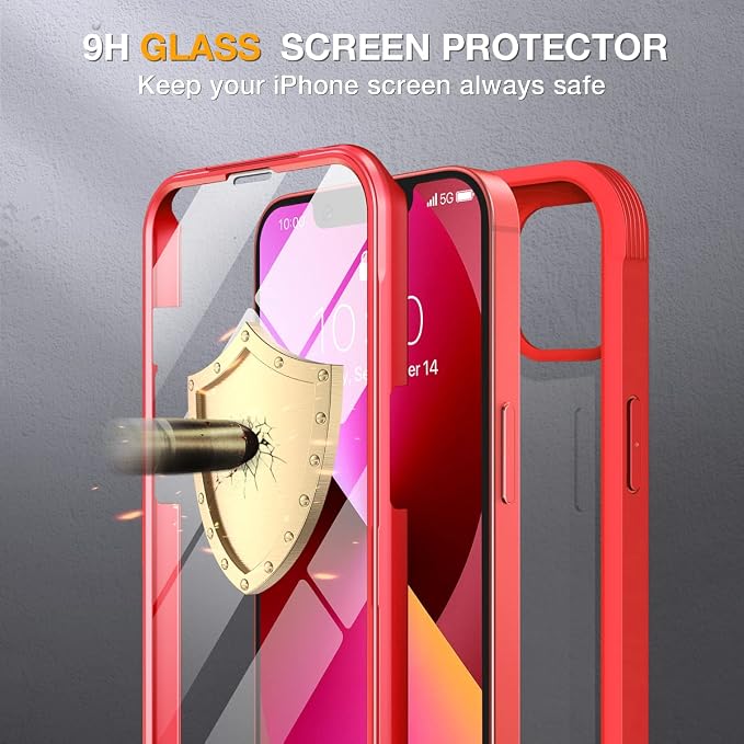 Miracase Compatible with iPhone 13 case 6.1 inch, 2021 Upgrade Full-Body Glass - Image 2