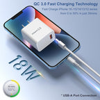 USB Wall Plug, OKRAY 2-Pack 18W Fast Charging Block 3.0 Quick Charge Power - Image 3