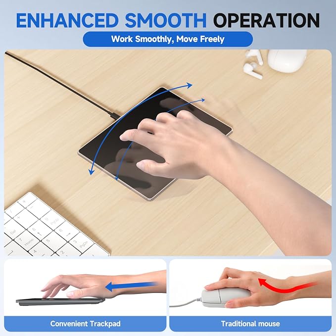 Wired Trackpad for Windows 10/11, High-Precision Multi-Touch Portable Trackpad - Image 8