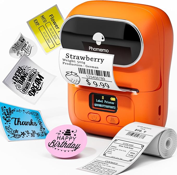 Phomemo M110 Label Maker Machine-Barcode Label Printer, Portable Sticker Maker by Memoqueen