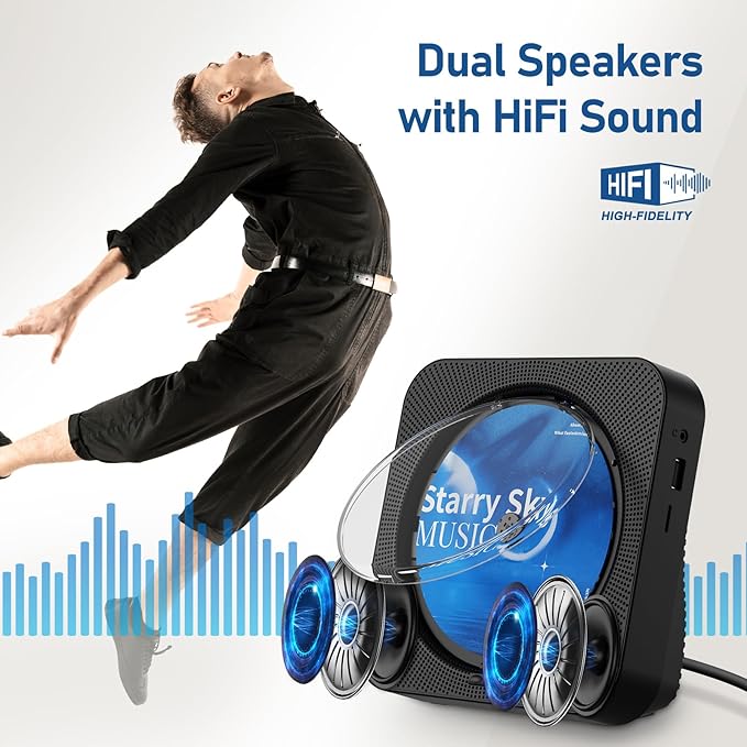 CD Player Portable Bluetooth 5.1 Desktop CD Player - Image 2