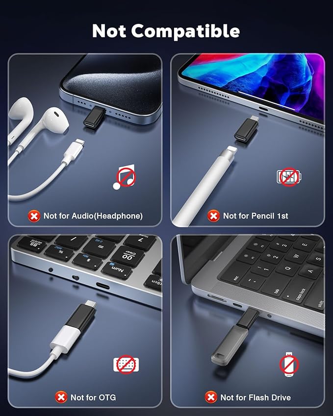 MoKo 4 Pack Lightning Female to USB C Male Adapter, USB-C Lightning Adapter - Image 2